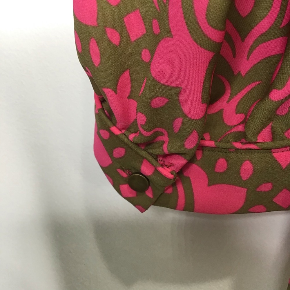 Banana Republic Pink Blouse 3/4 Sleeves buttons womens adult size Small - Picture 7 of 7